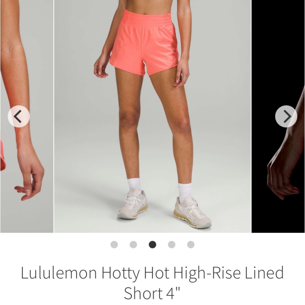 Lululemon Hotty Hot High-Rise Lined Short 4" - Raspberry Cream